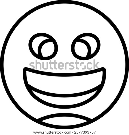 Grinning Squinting Face Line Vector Icon Design