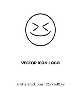 Grinning Squinting Face Vector Icon