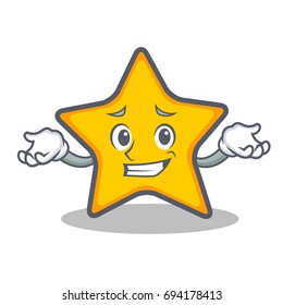 Grinning star character cartoon style