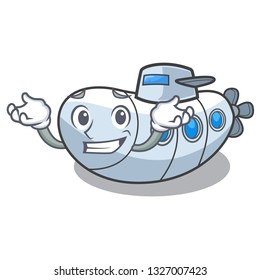 Grinning submarine in the a cartoon shape