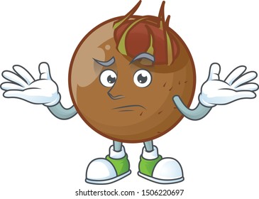 Grinning sweet medlar cartoon on white background