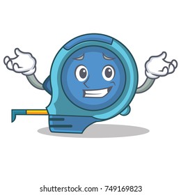 Grinning tape measure character cartoon