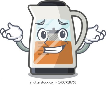 Grinning tea maker in the cartoon shape