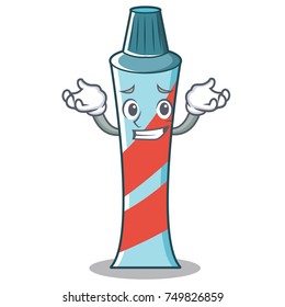 Grinning toothpaste character cartoon style