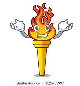 Grinning torch character cartoon style
