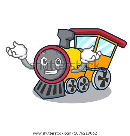 Grinning train character cartoon style