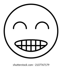 Grinning vector icon. Can be used for printing, mobile and web applications.