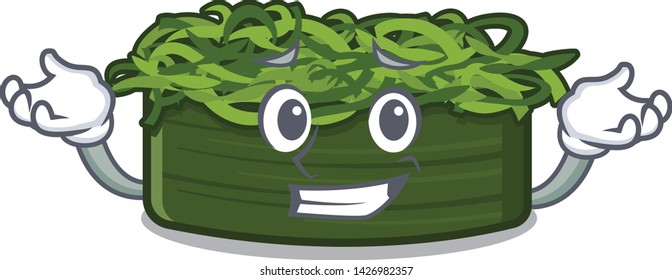 Grinning wakame chuka isolated with the mascot