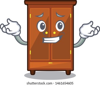 Grinning wardrobe in the a character shape