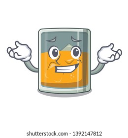 Grinning whiskey islated with in the character