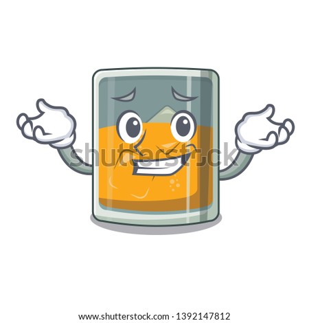 Grinning whiskey islated with in the character