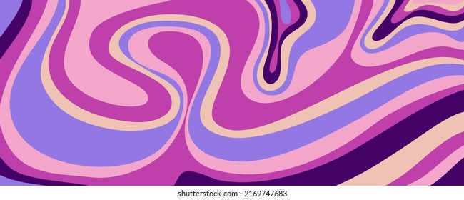 Sombreado fondo psicodélico grioovy para diseño de pancartas. Patrón psicodélico de los años 70 retro. Diseño abstracto de onda moderna. Ricos arcoiris 60, 70, vector hippie
