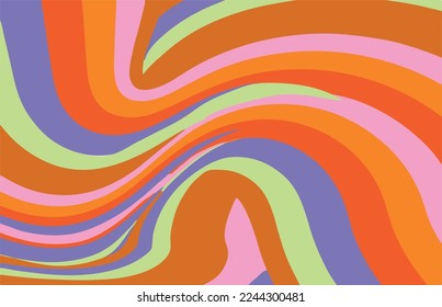 Sombreado fondo psicodélico grioovy para diseño de pancartas. Patrón psicodélico de los años 70 retro. Diseño abstracto de onda moderna. Ricos arcoiris 60, 70, vector hippie.