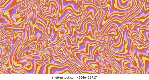 Fondo psicodélico de la onda de Grioovy para el diseño del Anuncio. Modelo psicodélico retro de los años 60 y 70. Diseño abstracto retro moderno de la onda. Rainbow 60s, 70s, Vector hippie
