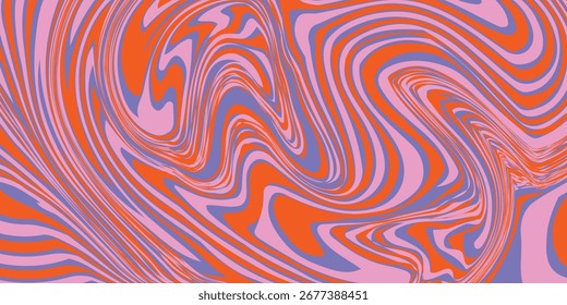 Grioovy psychedelic wave background for banner design. Retro 60s 70s psychedelic pattern. Modern wave retro abstract design. Rainbow 60s, 70s, hippie vector