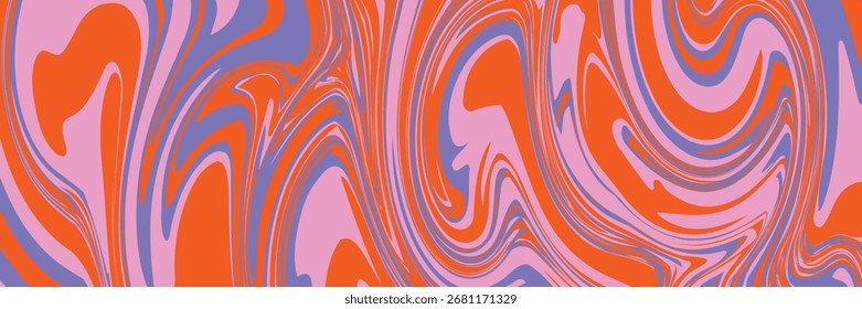 Fondo psicodélico de la onda de Grioovy para el diseño del Anuncio. Modelo psicodélico retro de los años 60 y 70. Diseño abstracto retro moderno de la onda. Rainbow 60s, 70s, Vector hippie
