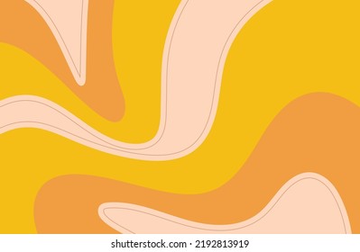 El fondo de la ola psicodélica grioovy. Fondo retro estilo hippie de los años 70. Ilustración vectorial.