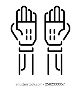 Grip gloves icon in linear style 