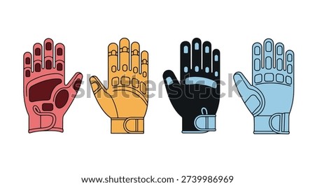 Grip Gloves Line art creative color composition illustration