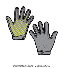 Grip gloves mockup template vector illustration.