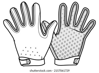 grip gloves vector illustration flat sketch