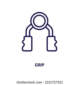 grip icon from gym and fitness collection. Thin linear grip, hand, industry outline icon isolated on white background. Line vector grip sign, symbol for web and mobile