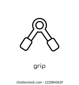 Grip icon. Trendy modern flat linear vector Grip icon on white background from thin line Gym and fitness collection, editable outline stroke vector illustration