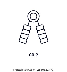 grip outline icon. Linear vector from gym concept. Thin line grip icon isolated on white background