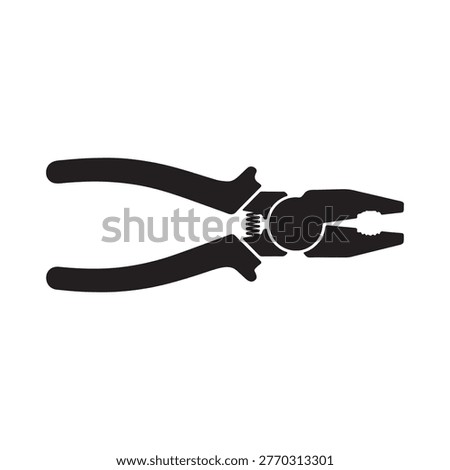 Grip pilers silhouette icon vector flat design.
