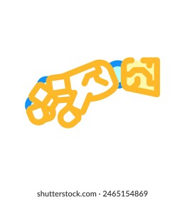 grip robot hand gesture color icon vector. grip robot hand gesture sign. isolated symbol illustration