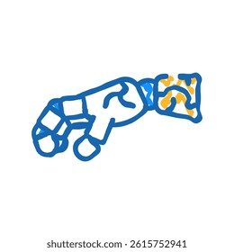 grip robot hand gesture doodle icon sketch vector. grip robot hand gesture sign. isolated symbol illustration