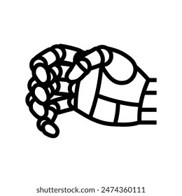 grip robot hand gesture line icon vector. grip robot hand gesture sign. isolated contour symbol black illustration