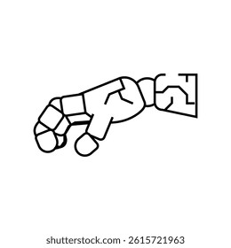 grip robot hand gesture line icon vector. grip robot hand gesture sign. isolated contour symbol black illustration