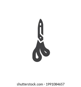 Grip Scissor vector icon. filled flat sign for mobile concept and web design. Stationery scissors glyph icon. Symbol, logo illustration. Vector graphics