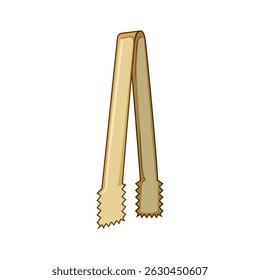 grip sugar cube tongs cartoon. stainless steel, vintage antique, elegant tea grip sugar cube tongs sign. isolated symbol vector illustration