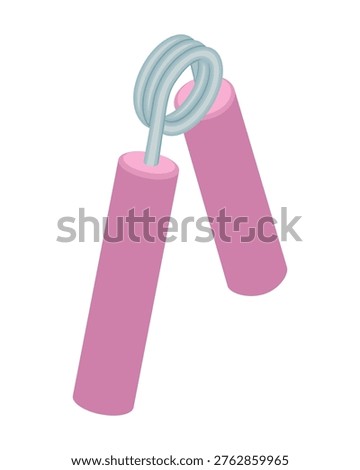 Grip trainer - hand drawn isometric vector illustration.