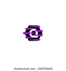 gripped hexagon with purple claw technology Q logo letter creative design concept.