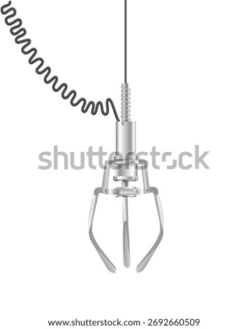 Gripper arm. Slot machine elevator machine for getting toys and prizes. Mechanical gripper tentacles. Vector