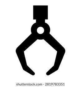 Gripper Failing to Grasp Object Silhouette representing gripper failing to grasp object, suitable for clean graphics, signage, presentations, web design, and commercial projects