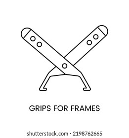 Grips for bee frames linear icon, vector illustration beekeeper's tools.