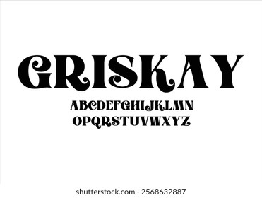 Griskay font for logo and headline. Isolated vector typeset