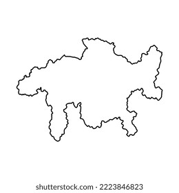 Grisons map, Cantons of Switzerland. Vector illustration.