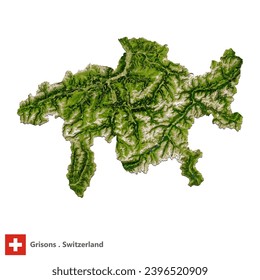 Grisons,Canton of Switzerland Topographic Map (EPS)