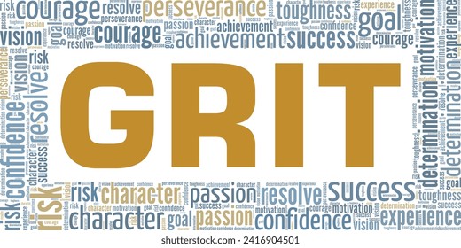 Grit word cloud conceptual design isolated on white background.