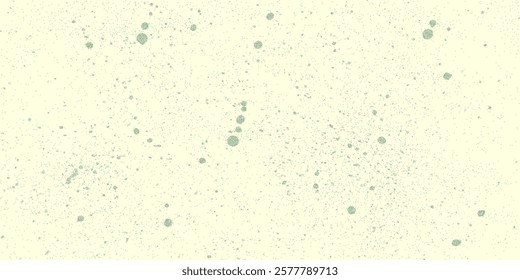Gritty beige texture with dusty halftone effect, green spray paint drips, ink splashes, and overlays in retro grunge style, paper with a stipple effect.