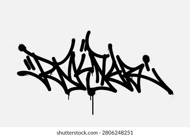 Gritty black graffiti tag