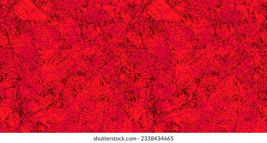 Gritty black and red scratched grunge grid with random specks and spatter marks. Seamless vector pattern on white background. Great for texture, packaging, stationery, packaging, graphic use