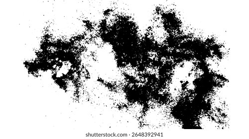 Gritty Black Texture Overlay on White Background for Grunge Effects and Distressed Designs, ideal for creative projects needing a rough and edgy feel, graphic resource element