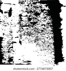 A gritty, distressed black and white grunge texture with a high contrast effect. Ideal for backgrounds, overlays, and adding a raw, edgy aesthetic to graphic design projects and artistic creations.Black and White Grunge Texture Vector