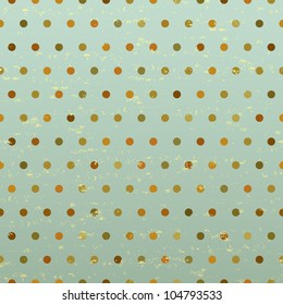 The gritty grunge green pattern with color polka dots